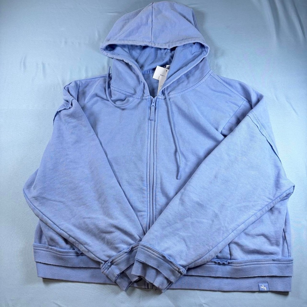 Blue cropped zip-up hoodie from JoyLab